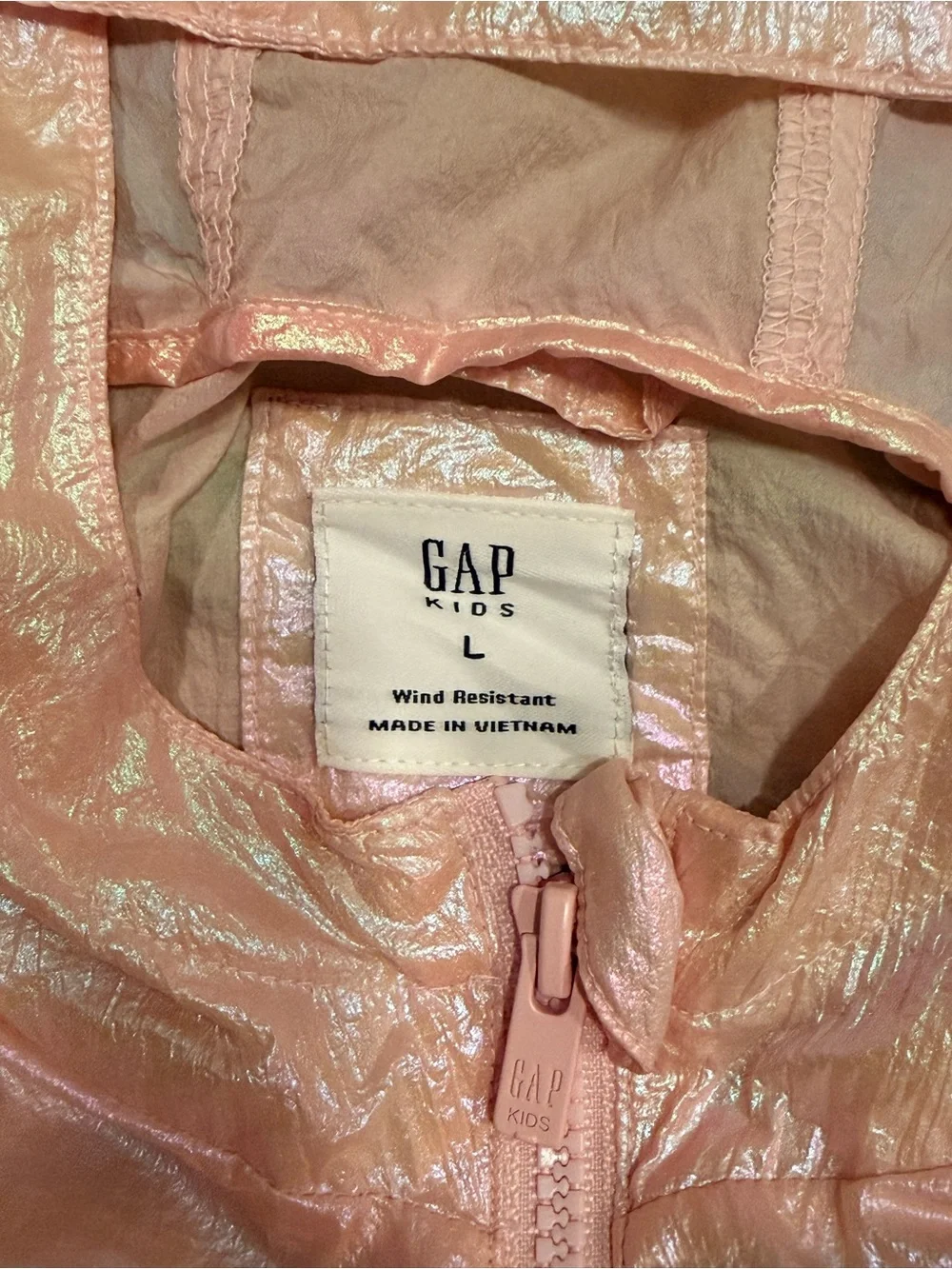 Gap Kids Iridescent Pink Hooded Windbreaker Jacket